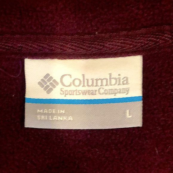 COLUMBIA Womens Raspberry Wine Knit Full Zip Fleece Lined Zip Pockets Hoodie Lrg - Picture 10 of 15